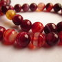 Agate fatetate 8mm rosu-grena, dungate