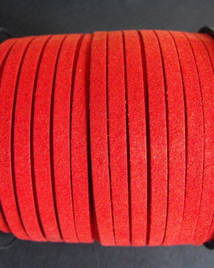 SNUR ROSU IMITATIE PIELE INTOARSA - 5 X 1,5 MM - 1ML