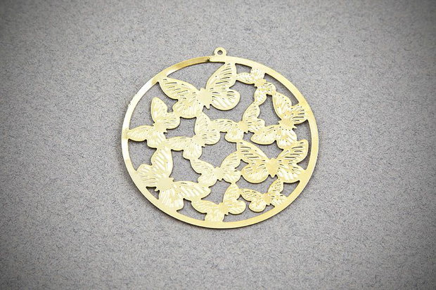 1b Pandantiv filigranat placat cu aur '' Fluturi '' 44 mm