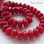 Rondele din coral rosu -inchis aprox 8.5x5 mm