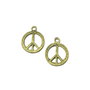 Charm simbolul pacii, finisaj bronz, 17x14 mm (cod 9-160)