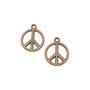 Charm simbolul pacii, finisaj cupru antichizat, 17x14 mm (cod 9-161)