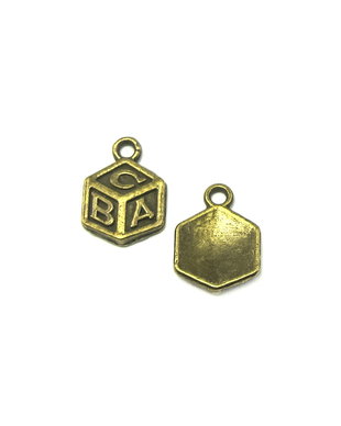 Charm ABC, finisaj bronz, 19x10 mm (cod 9-165)