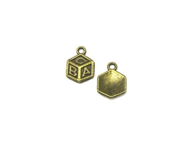 Charm ABC, finisaj bronz, 19x10 mm (cod 9-165)