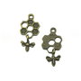 Charm fagure si albina, finisaj bronz antichizat, 27x13 mm (cod 9-166)