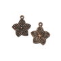 Charm floare, finisaj cupru antichizat, 22x18 mm (cod 9-180)