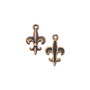 Charm fleur de lis, finisaj cupru antichizat, 21x13 mm (cod 9-185)