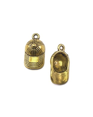 Charm sapca, auriu antichizat, 19x10 mm (cod 9-188)