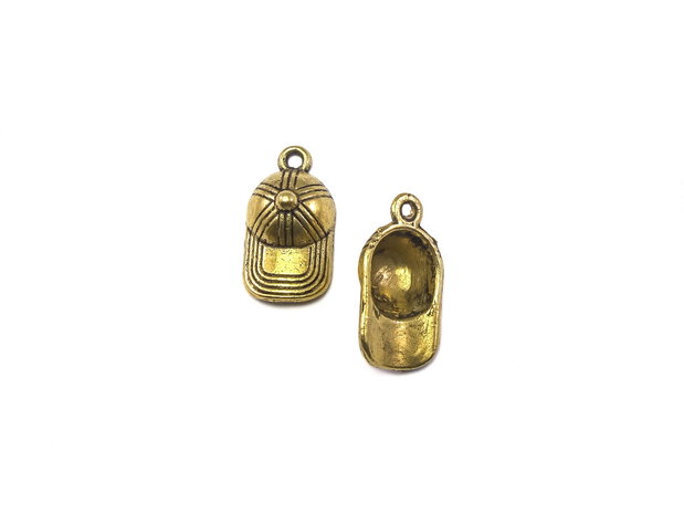 Charm sapca, auriu antichizat, 19x10 mm (cod 9-188)