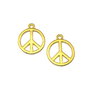 Charm simbolul pacii, auriu, 22x18 mm (cod 9-189)