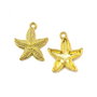 Charm stea de mare, finisaj auriu, 28x19 mm (cod 9-194)