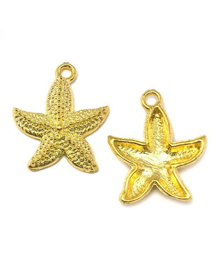 Charm stea de mare, finisaj auriu, 28x19 mm (cod 9-194)