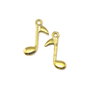Charm nota muzicala, finisaj auriu, 24x14 mm (cod 9-199)