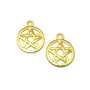 Charm pentagrama, finisaj auriu, 20x17 mm (cod 9-200)