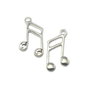 Charm nota muzicala, finisaj argintiu, 25x13 mm (cod 9-208)