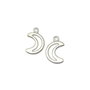 Charm semiluna, finisaj argintiu, 17x11 mm (cod 9-210)