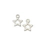 Charm stea, finisaj argintiu, 12x10 mm (cod 9-211)