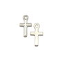 Charm cruciulita, finisaj argintiu, 16x8 mm (cod 9-218)