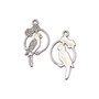 Charm papagal, finisaj argintiu antichizat, 28x14 mm (cod 9-220)