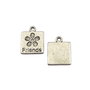 Charm ”Friends”, finisaj argintiu antichizat, 18x14 mm (cod 9-221)