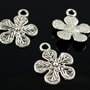 N193 Charms floare argintiu antichizat 18x22mm