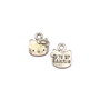Charm Hello Kitty, finisaj argintiu antichizat, 14x11 mm (cod 9-225)