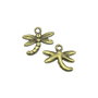 Charm libelula, finisaj bronz, 17x18 mm (cod 9-227)