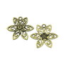 Charm floare, finisaj bronz, 23x21 mm (cod 9-229)