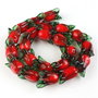 Lalele rosii, lampwork, 16mm