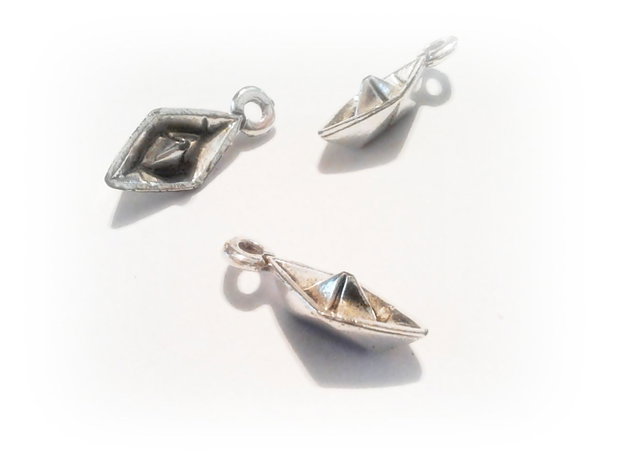 1b Charm placat argint Barca 8 x 20 x 6 mm