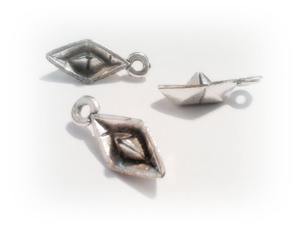 1b Charm placat argint Barca 8 x 20 x 6 mm