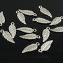 N200 Charms argintiu antic frunza 20x7mm