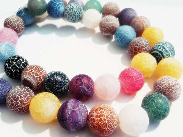 1b Agata crackle multicolor 10mm