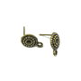 Tortite cercei tip tija, finisaj bronz, 14x10 mm (cod 4-25)
