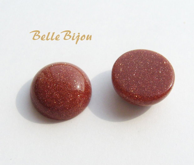 (2b) Cabochon rotund din brown goldstone