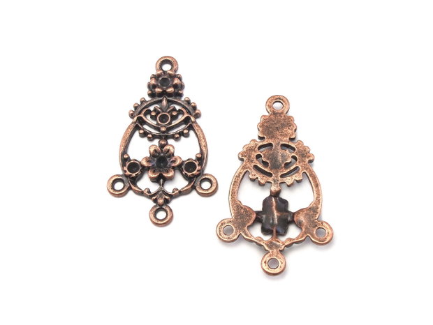 Chandelier finisaj cupru antichizat, 37x22 mm (cod 5-52)