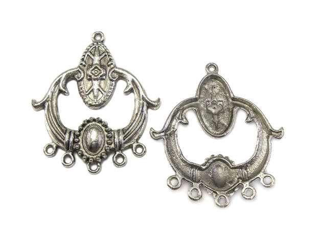 Chandelier finisaj argintiu antichizat, 43x37,5 mm (cod 5-66)