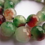 Agate fatetate alb-rosu-verde 10mm