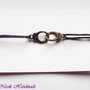 Bratara norocoasa - kabbalah snur cerat negru si catuse bronz