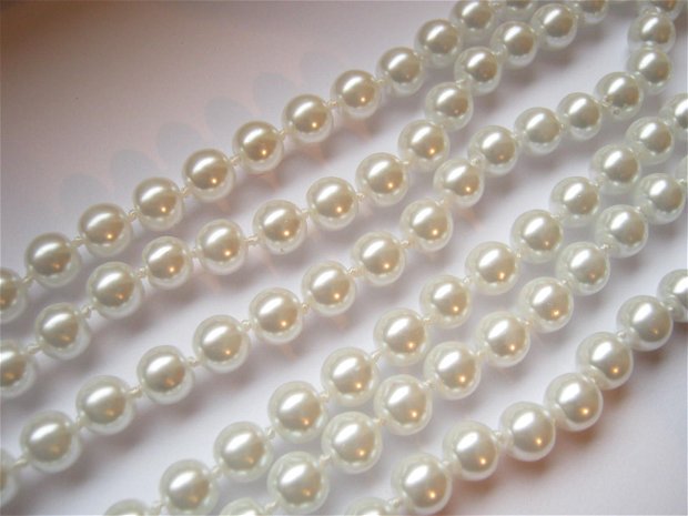 10buc Perle de culoare alba din sticla albe 8mm PI46