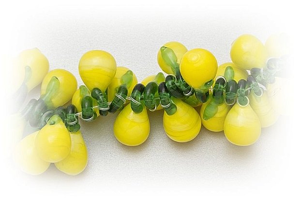 1b Murano Yellow Pear 10 x 15mm