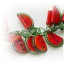 1b Murano Red Watermelon 13 x 20mm