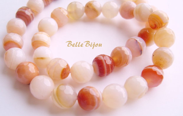 Agate fatetate nude - maron aprox 8 mm