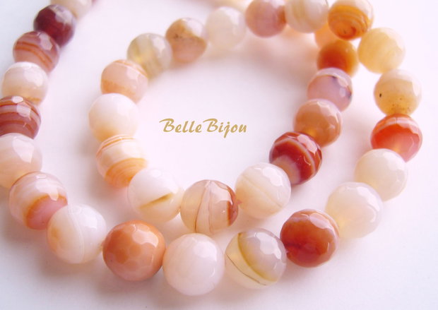 Agate fatetate nude - maron aprox 8 mm