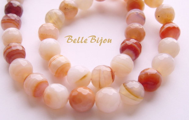 Agate fatetate nude - maron aprox 8 mm