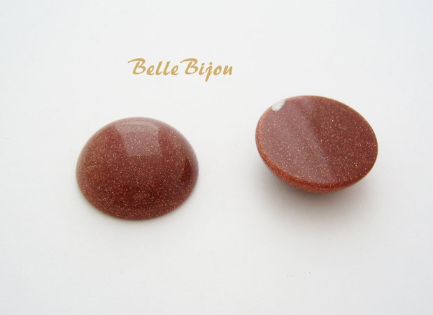 (2 b) Brown goldstone cabochon de diametru 20 mm si grosime 7 mm