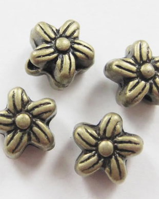 Spacer floricica bronz, 6mm