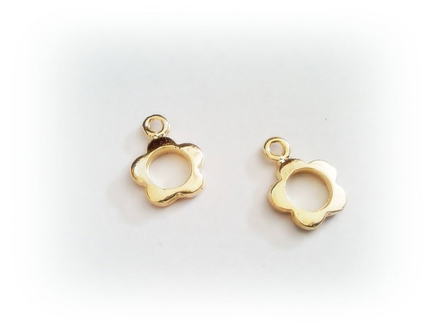 1b Charm placat aur '' Floare '' 10 x 14 mm