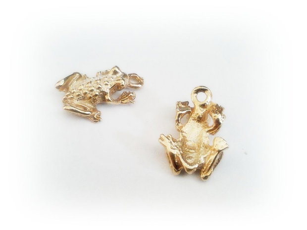 1b Charm 3D placat aur '' Broscuta fermecata  '' 11 x 23 mm