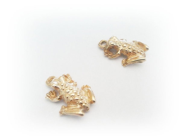 1b Charm 3D placat aur '' Broscuta fermecata  '' 11 x 23 mm